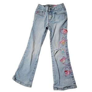 Vintage 90s Y2K Zana Di Jeans Embroidered Fairy Flare Jean Girls 5